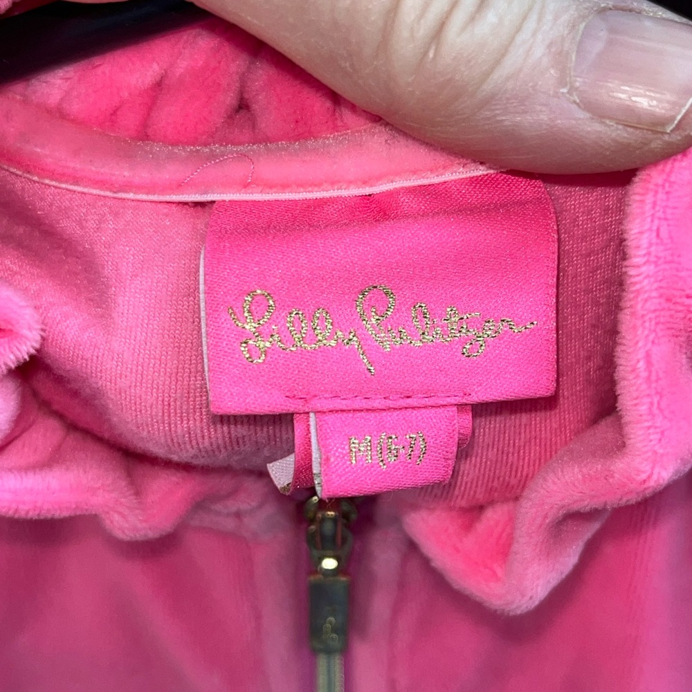 Lily Pulitzer size 7 classic pink girls jacket.  Great condition.  Zip up - Picture 3 of 5